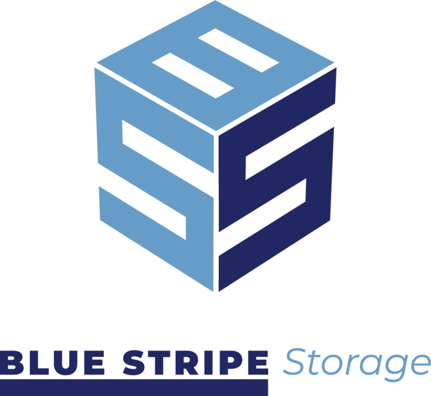 Logotipo del proveedor de autoalmacenaje Blue Stripe Storage